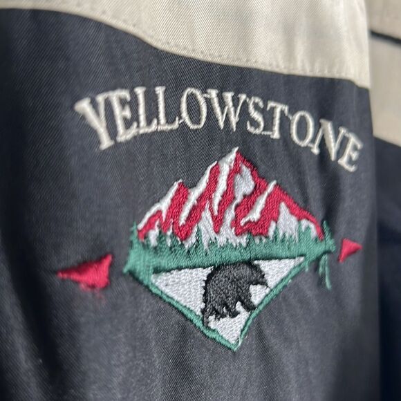 🔥🔥 Vintage YELLOWSTONE Embroidered Windbreaker Full Zip Jacket Men Sz Lg - EUC - Picture 4 of 11